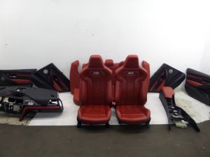 15-18 BMW F80 M3 Red Extended Leather Seats Dash Door Cards Arm Rest
