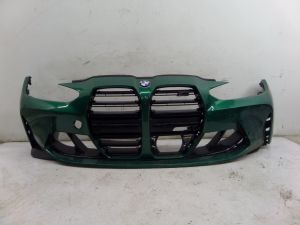BMW M3 Competition Front Bumper Cover Green G80 21+ OEM Damaged