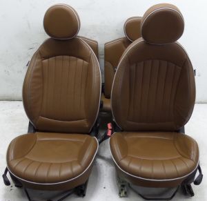07-13 Mini Cooper S Mayfair Toffee Brown Leather Seats R56 Hatchback OEM